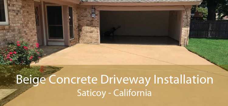Beige Concrete Driveway Installation Saticoy - California