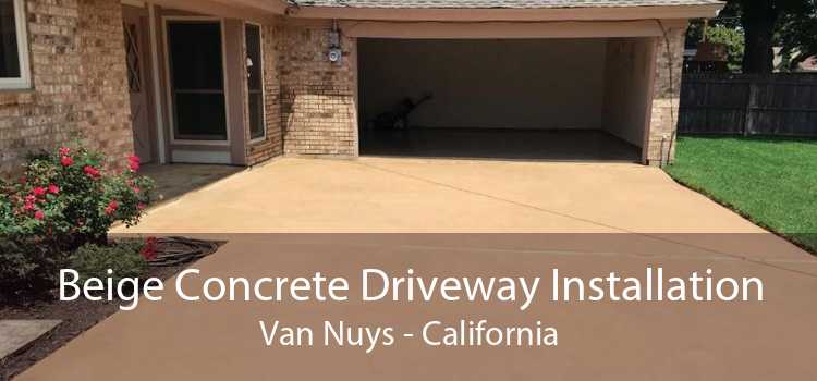 Beige Concrete Driveway Installation Van Nuys - California