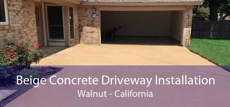 Beige Concrete Driveway Installation Walnut - California