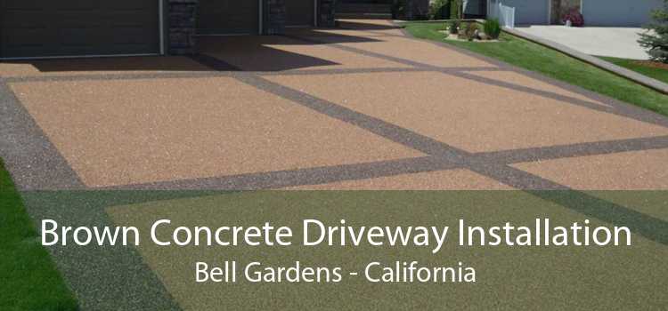 Brown Concrete Driveway Installation Bell Gardens - California