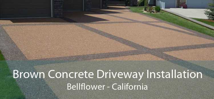 Brown Concrete Driveway Installation Bellflower - California