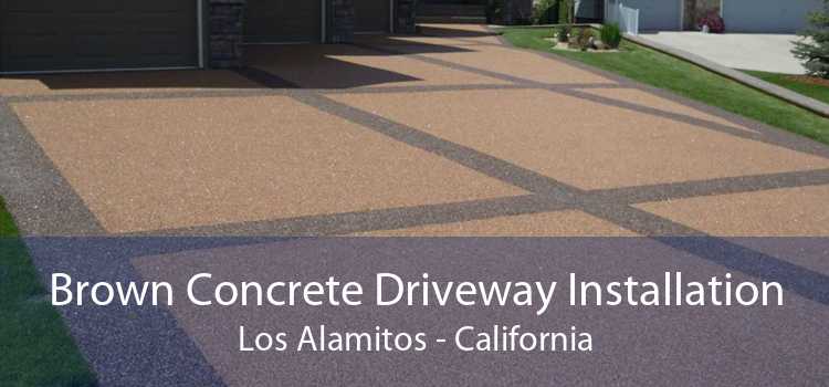 Brown Concrete Driveway Installation Los Alamitos - California