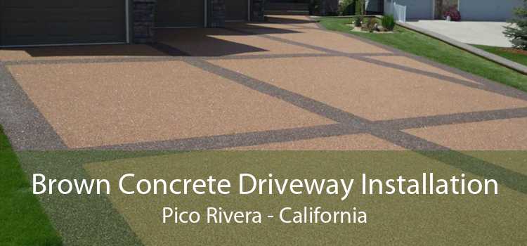 Brown Concrete Driveway Installation Pico Rivera - California