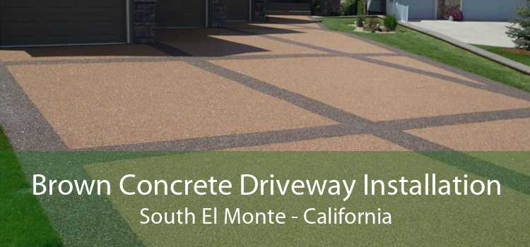 Brown Concrete Driveway Installation South El Monte - California