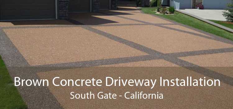 Brown Concrete Driveway Installation South Gate - California