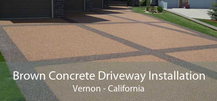 Brown Concrete Driveway Installation Vernon - California