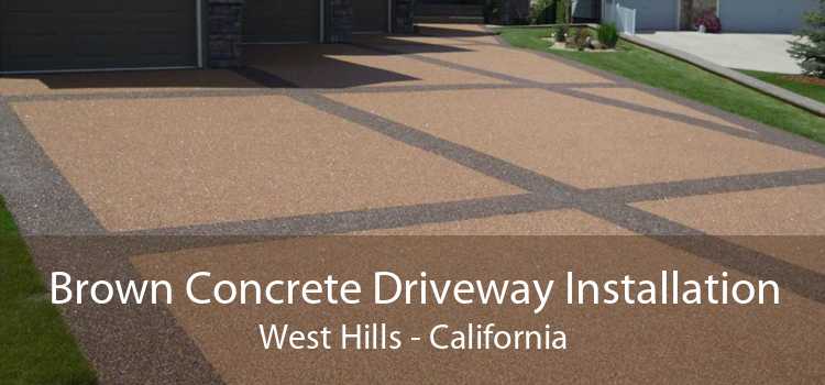Brown Concrete Driveway Installation West Hills - California