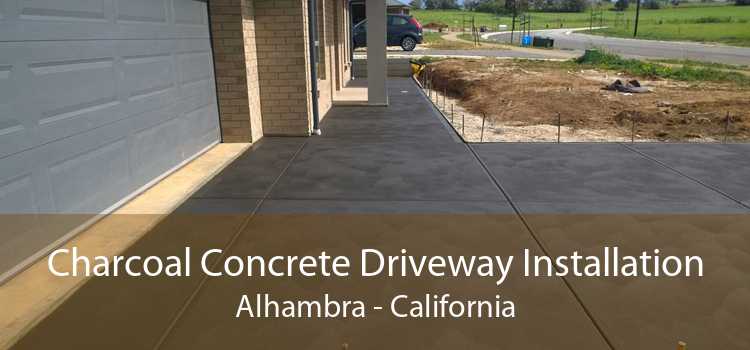 Charcoal Concrete Driveway Installation Alhambra - California