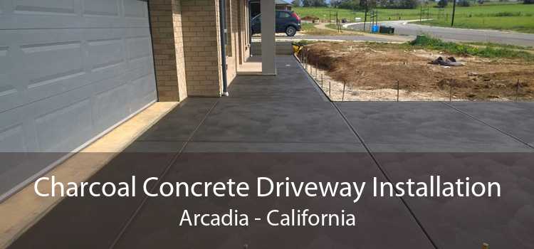 Charcoal Concrete Driveway Installation Arcadia - California