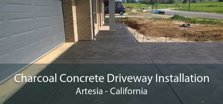 Charcoal Concrete Driveway Installation Artesia - California