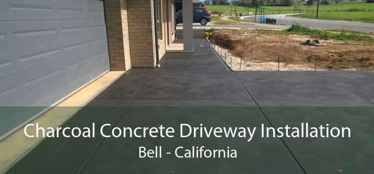 Charcoal Concrete Driveway Installation Bell - California