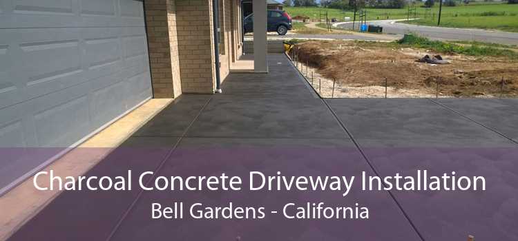 Charcoal Concrete Driveway Installation Bell Gardens - California