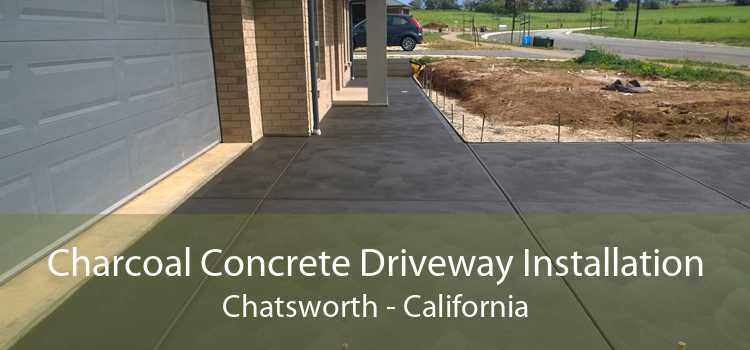 Charcoal Concrete Driveway Installation Chatsworth - California