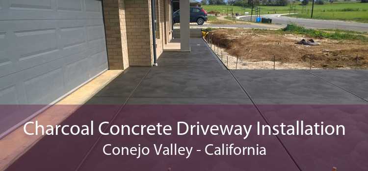 Charcoal Concrete Driveway Installation Conejo Valley - California