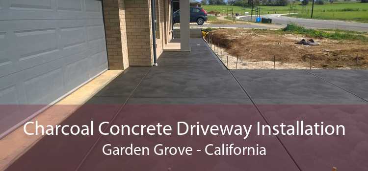 Charcoal Concrete Driveway Installation Garden Grove - California