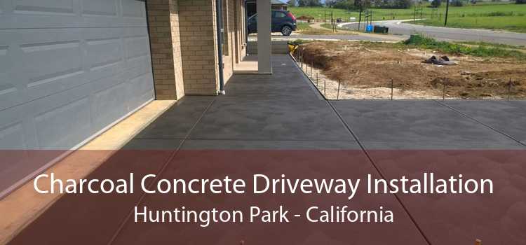 Charcoal Concrete Driveway Installation Huntington Park - California
