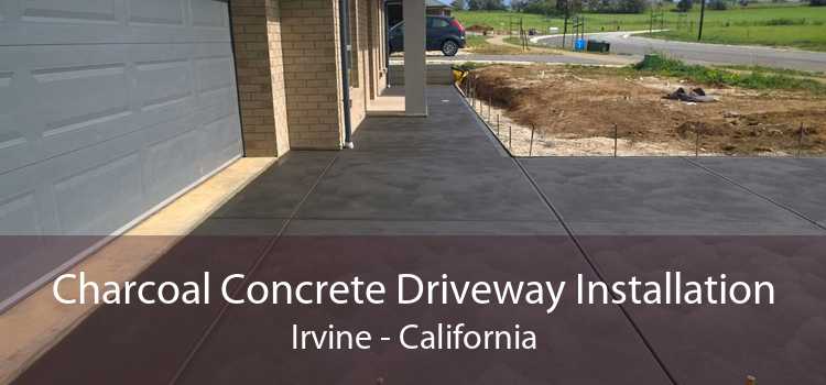 Charcoal Concrete Driveway Installation Irvine - California