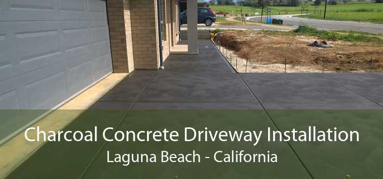 Charcoal Concrete Driveway Installation Laguna Beach - California