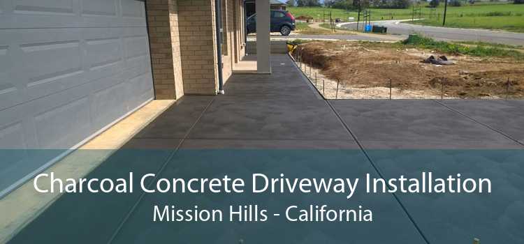 Charcoal Concrete Driveway Installation Mission Hills - California