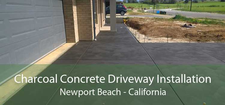 Charcoal Concrete Driveway Installation Newport Beach - California