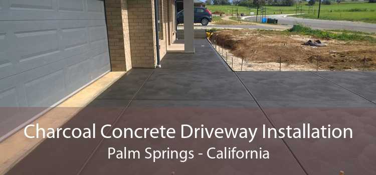 Charcoal Concrete Driveway Installation Palm Springs - California