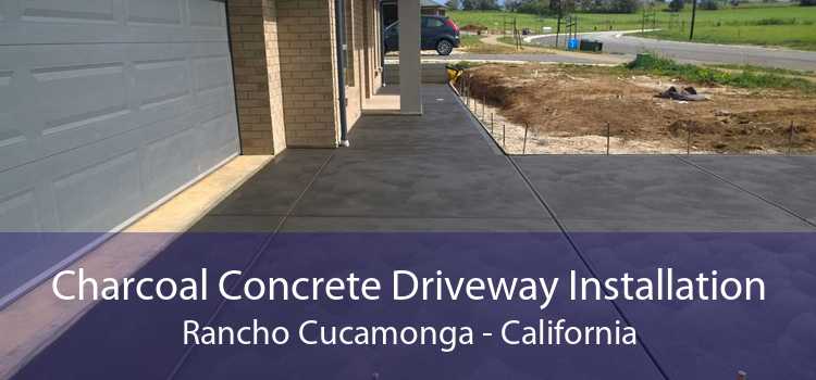 Charcoal Concrete Driveway Installation Rancho Cucamonga - California