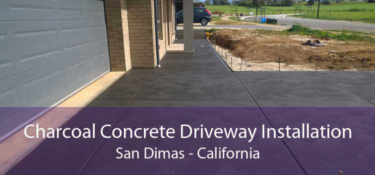 Charcoal Concrete Driveway Installation San Dimas - California