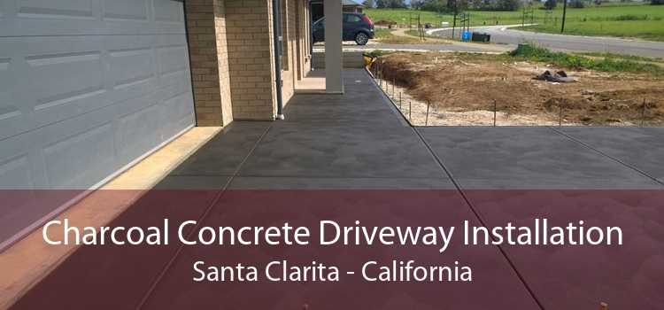 Charcoal Concrete Driveway Installation Santa Clarita - California