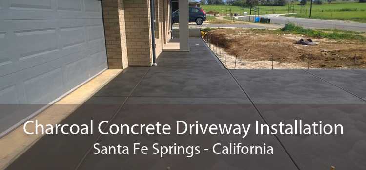 Charcoal Concrete Driveway Installation Santa Fe Springs - California