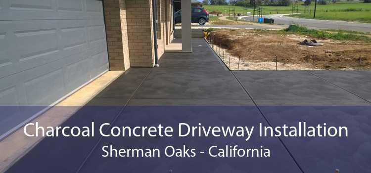Charcoal Concrete Driveway Installation Sherman Oaks - California