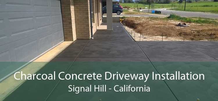 Charcoal Concrete Driveway Installation Signal Hill - California