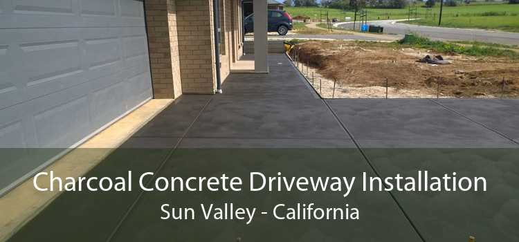 Charcoal Concrete Driveway Installation Sun Valley - California