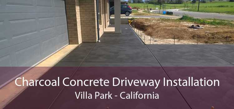 Charcoal Concrete Driveway Installation Villa Park - California
