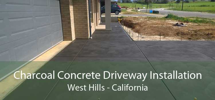 Charcoal Concrete Driveway Installation West Hills - California