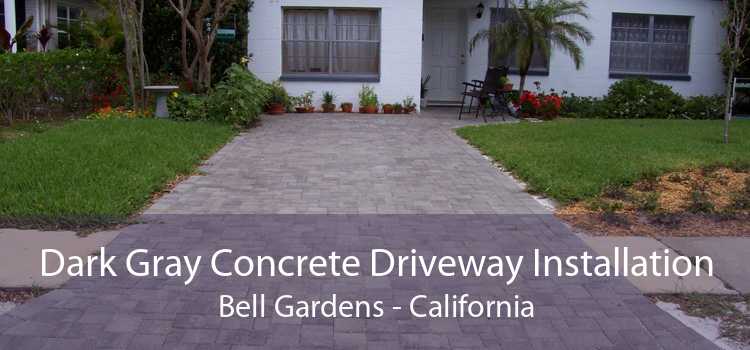 Dark Gray Concrete Driveway Installation Bell Gardens - California