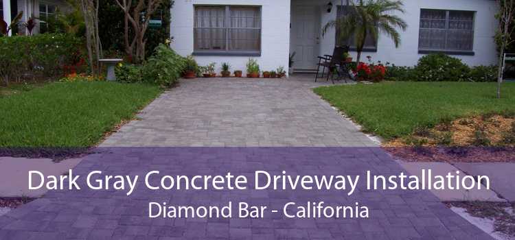 Dark Gray Concrete Driveway Installation Diamond Bar - California