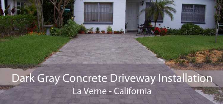 Dark Gray Concrete Driveway Installation La Verne - California