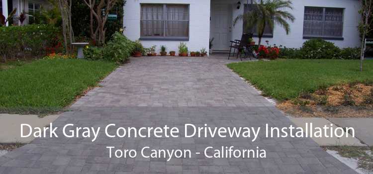 Dark Gray Concrete Driveway Installation Toro Canyon - California