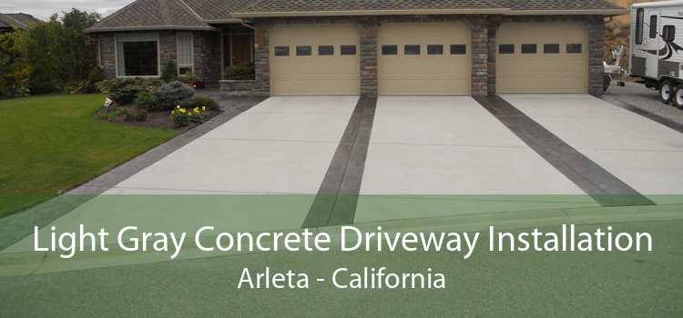 Light Gray Concrete Driveway Installation Arleta - California