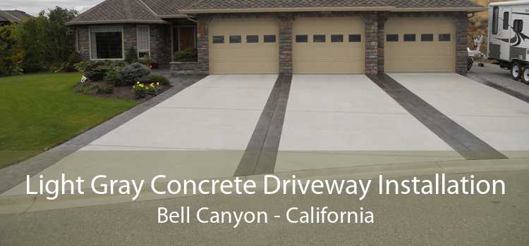 Light Gray Concrete Driveway Installation Bell Canyon - California
