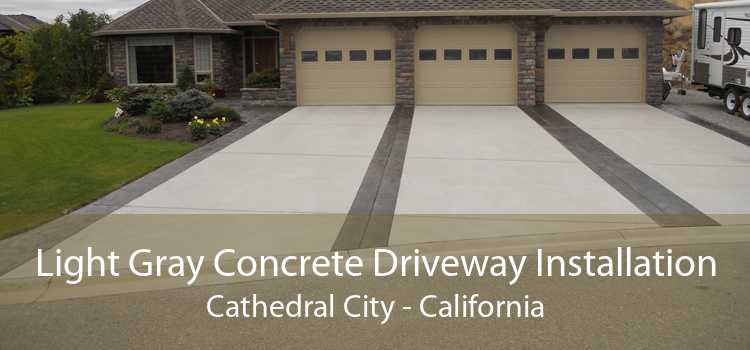 Light Gray Concrete Driveway Installation Cathedral City - California