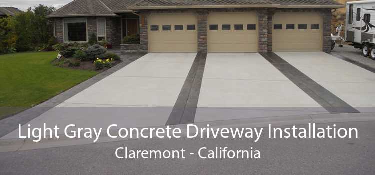 Light Gray Concrete Driveway Installation Claremont - California