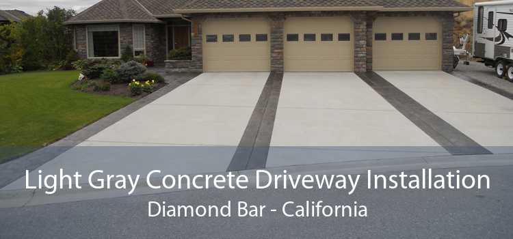 Light Gray Concrete Driveway Installation Diamond Bar - California