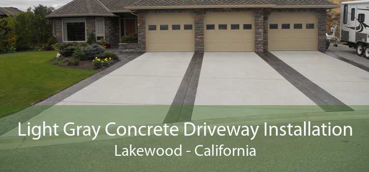 Light Gray Concrete Driveway Installation Lakewood - California