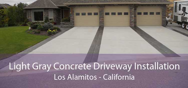 Light Gray Concrete Driveway Installation Los Alamitos - California