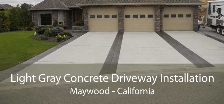 Light Gray Concrete Driveway Installation Maywood - California