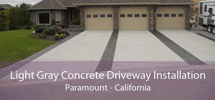 Light Gray Concrete Driveway Installation Paramount - California