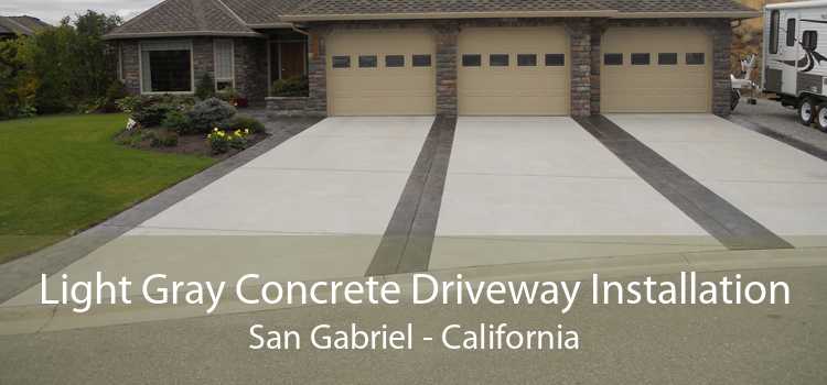 Light Gray Concrete Driveway Installation San Gabriel - California