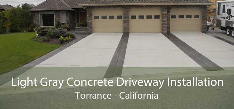 Light Gray Concrete Driveway Installation Torrance - California