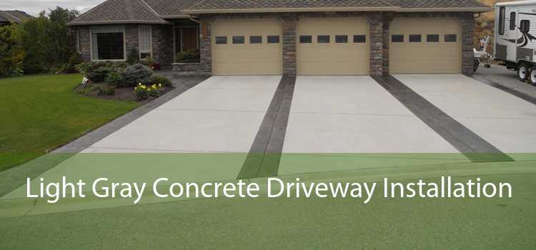 Light Gray Concrete Driveway Installation 